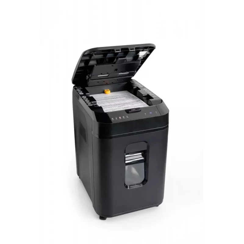 WALLNER Shredder AF160 C4 kryžminio pjovimo popieriaus smulkintuvas, 160 lapų automatinis padavimas, P-4 saugumas, 30L krepšys