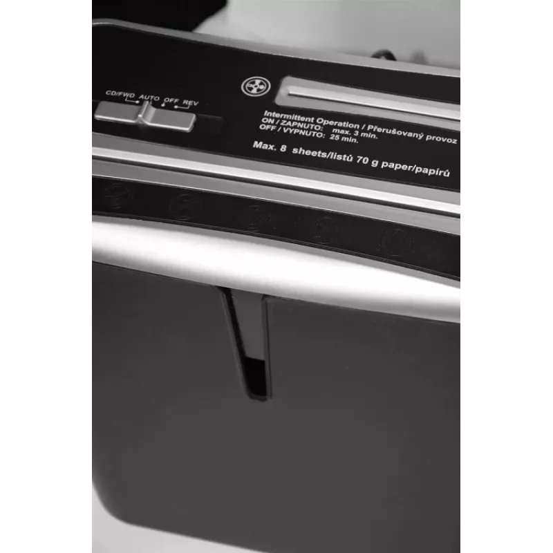 WALLNER Shredder XD805 CD kryžminio pjovimo popieriaus smulkintuvas, 8 lapai, 15 l, juodas