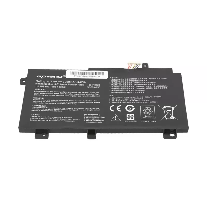 MOVANO Akumuliatorius B31N1726, skirtas Asus FX504, FX505, FX80G - 3900 mAh (44 Wh)