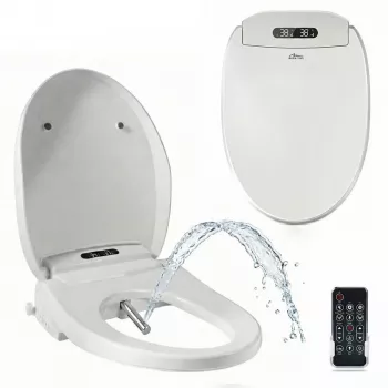 MEDIA-TECH Smart Toilet Seat MT5705 Electronic Bidet su šildoma sėdyne, šilto vandens plovimu, džiovintuvu, dezodorantu, naktine šviesa, nuotolinio valdymo pultu