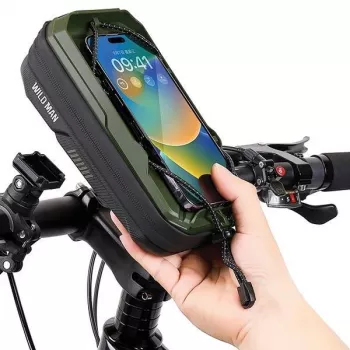 WILDMAN Bicycle Frame Bag GX330 su telefono laikikliu, žalia
