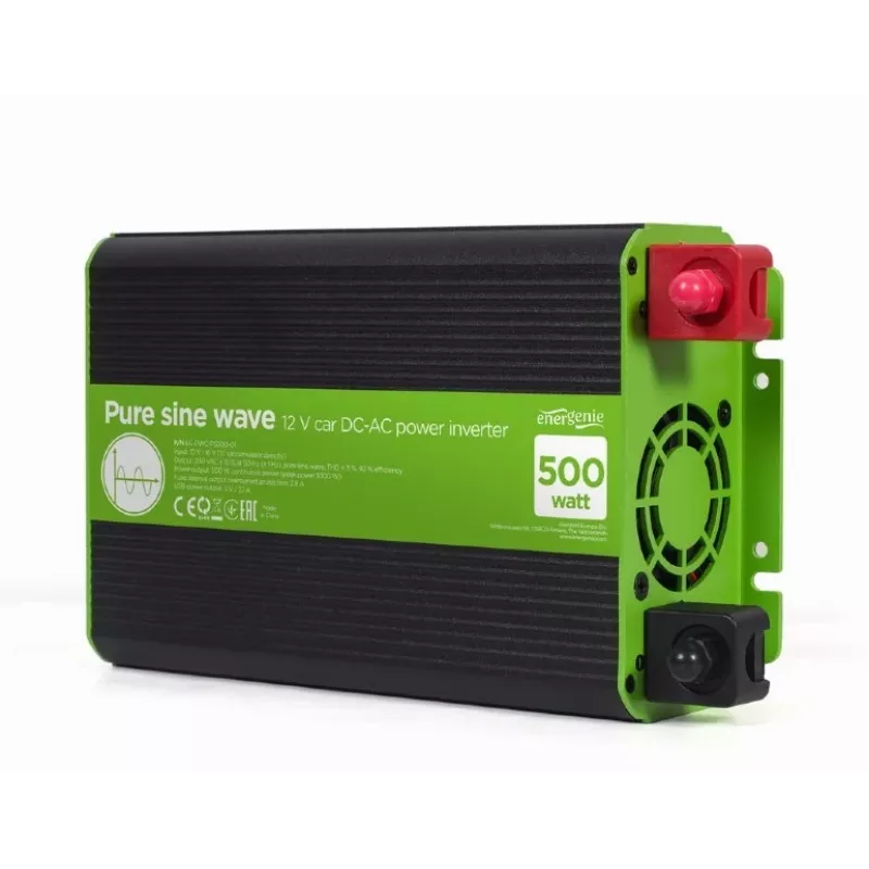 Gembird EG-PWC-PS500-01 12V į 230V gryno sinuso galios keitiklis 500W