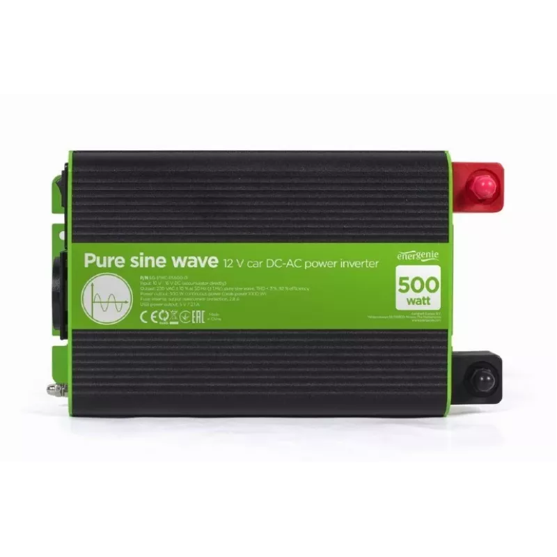 Gembird EG-PWC-PS500-01 12V į 230V gryno sinuso galios keitiklis 500W