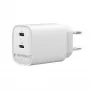 Gembird TA-UC-2C-PD45-01-W 45W USB-C dviejų prievadų sieninis įkroviklis baltas