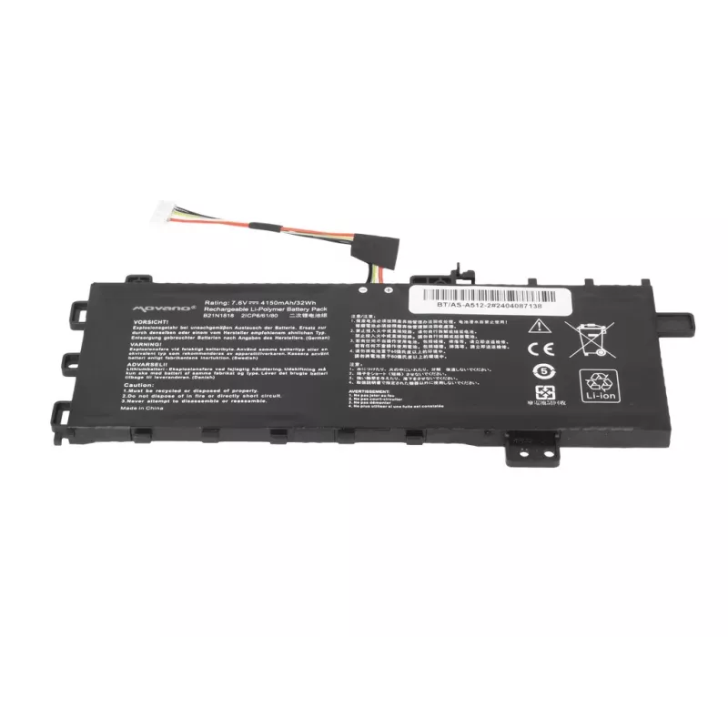 MITSU baterija B21N1818, skirta Asus Vivobook 15 A512 R512 X512 – 4150 mAh (32 Wh)