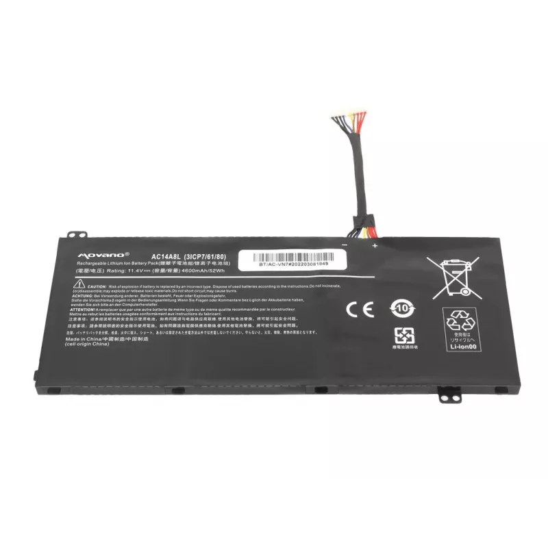 MOVANO baterija AC14A8L AC15B7L, skirta Acer VN7 Nitro V15 V17 – 4600 mAh (52 Wh)