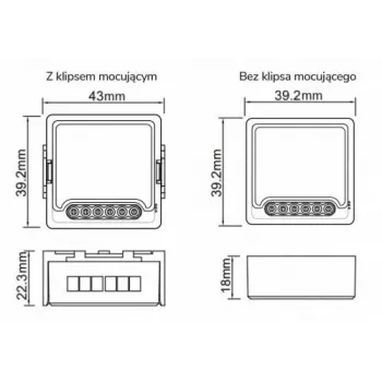 OXT T224 Mini 4 kanalų Wi-Fi relės modulis, Tuya Smart Life, sausi kontaktai, 10A/kanalui