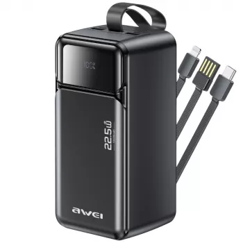 AWEI PA-107 Power Bank 50000mAh 22.5W PD 3xUSB Black