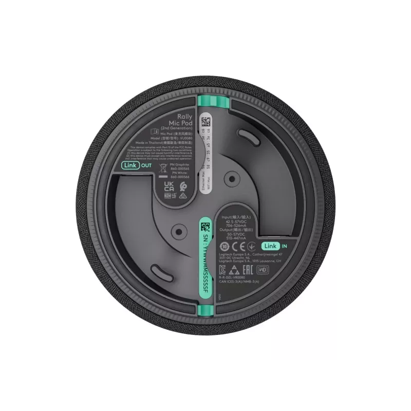 Logitech Rally Mic Pod 2 - visakryptis mikrofonas - RJ-45 - grafitas
