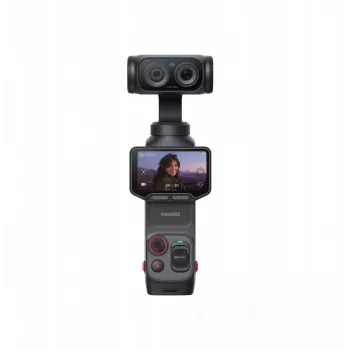 Insta360 Luna Ultra Standard Bundle Cosmic Black 5,7K 360 laipsnių kamera su 1 colio jutikliu, FlowState stabilizacija, 72MP nuotraukomis, 2,29 colio jutikliniu ekranu, 81 min. baterija