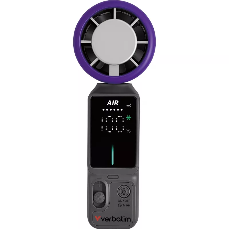 Verbatim Cool'n' Go Ice Touch Pro nešiojamas ventiliatorius pilkas/violetinis