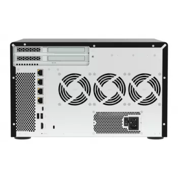 QNAP TVS-h1277AX-R5-16G 12 lizdų QuTS hero NAS, AMD EPYC 7232P 8 branduolių, 64GB DDR4 ECC, 2x25GbE SFP28, 2x2.5GbE, 12x U.2 NVMe/SATA SSD lizdai