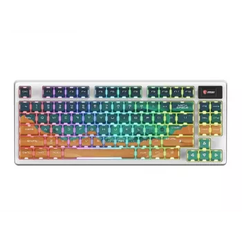 MSI Forge GK600 TKL belaidė mechaninė žaidimų klaviatūra Mars US ANSI, tri-mode, keičiami Forge jungikliai, per klavišą RGB, PBT klavišų dangteliai