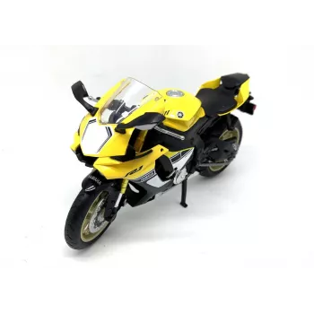 PULIO Motorcycle MSZ 1/12 Yamaha YZF-R1 geltonas liejamo modelio motociklas