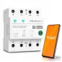 Qoltec 50976 Trifazis 63A išmanusis Wi-Fi automatinis jungiklis 4P (3P+N) DIN bėgeliui | Laikmatis | Tuya | Smart Life | Amazon Alexa