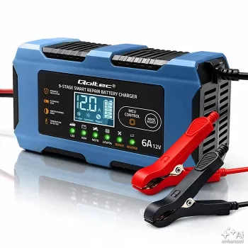 Qoltec 52669 Protingas 12V 6A akumuliatoriaus įkroviklis su atkūrimo funkcija, skirtas AGM GEL LiFePO4