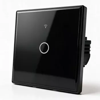 Qoltec 1-jungties jutiklinis šviesos jungiklis su Wi-Fi, laikmačiu, Tuya, baltas