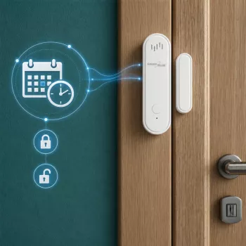 GREENBLUE GB478 belaidis WiFi durų/langų jutiklis – magnetinis kontaktinis jutiklis, Tuya ir Gosund programėlės, Alexa/Google, baterija maitinamas, baltas