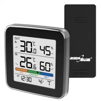GREENBLUE GB169 B Belaidė meteorologinė stotis su spalvotu ekranu ir lauko jutikliu