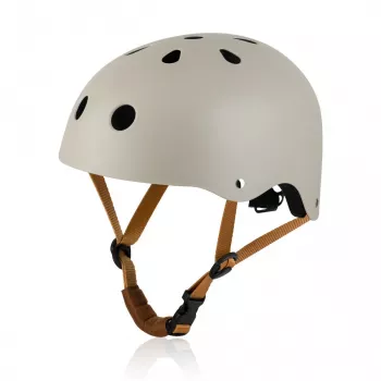 Lionelo LO-HELMET Beige Sand dviračio šalmas – In-Mold PC korpusas, 24 ventiliacijos kanalai, Headlock reguliavimas, CE EN 1078, dydis L 58-61 cm