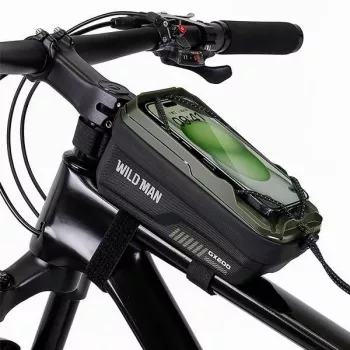 WILDMAN GX200 dviračio rėmo krepšys su telefono laikikliu, žalias