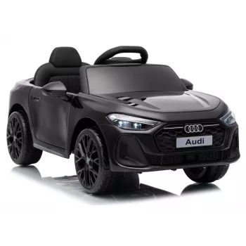 LEAN CARS Audi A5L HL788 juodas 12V elektrinis automobilis su tėvų nuotolinio valdymo pultu, LED žibintais, MP3, EVA putplasčio ratais, eko-odos sėdyne, 30 kg maksimali apkrova, vaikams nuo 3 iki 8 metų