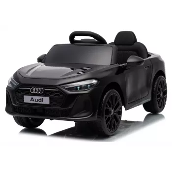 LEAN CARS Audi A5L HL788 juodas 12V elektrinis automobilis su tėvų nuotolinio valdymo pultu, LED žibintais, MP3, EVA putplasčio ratais, eko-odos sėdyne, 30 kg maksimali apkrova, vaikams nuo 3 iki 8 metų