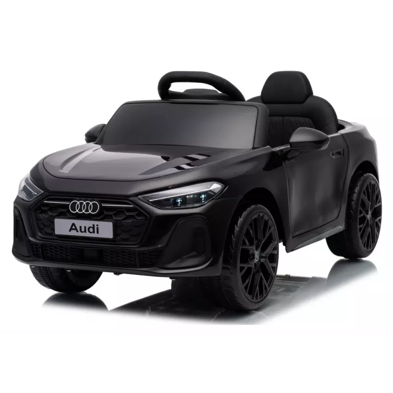 LEAN CARS Audi A5L HL788 juodas 12V elektrinis automobilis su tėvų nuotolinio valdymo pultu, LED žibintais, MP3, EVA putplasčio ratais, eko-odos sėdyne, 30 kg maksimali apkrova, vaikams nuo 3 iki 8 metų