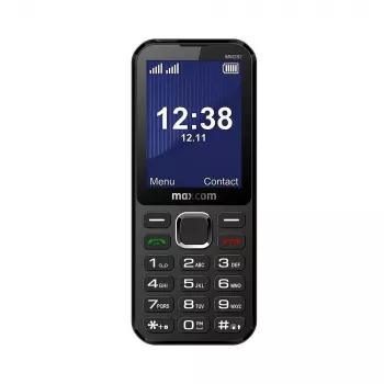 MAXCOM MM282 4G Dual SIM funkcionalus telefonas su 2,8 colio ekranu, KaiOS, 1400 mAh baterija, USB-C, Bluetooth 5.1, Wi-Fi Hotspot, 2 MP kamera, FM radiju, juodas