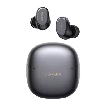 UGREEN WS220 TWS True Wireless Bluetooth 5.0 ausinės su įkrovimo dėklu, lietimo valdymu, IPX4 atsparumu vandeniui, įmontuotu mikrofonu, 16h bendra baterijos veikimo trukme - juodos
