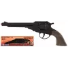 PULIO Cowboy Revolver Metal 8-Shot Cap Gun - juoda/sidabrinė su rudomis rankenomis
