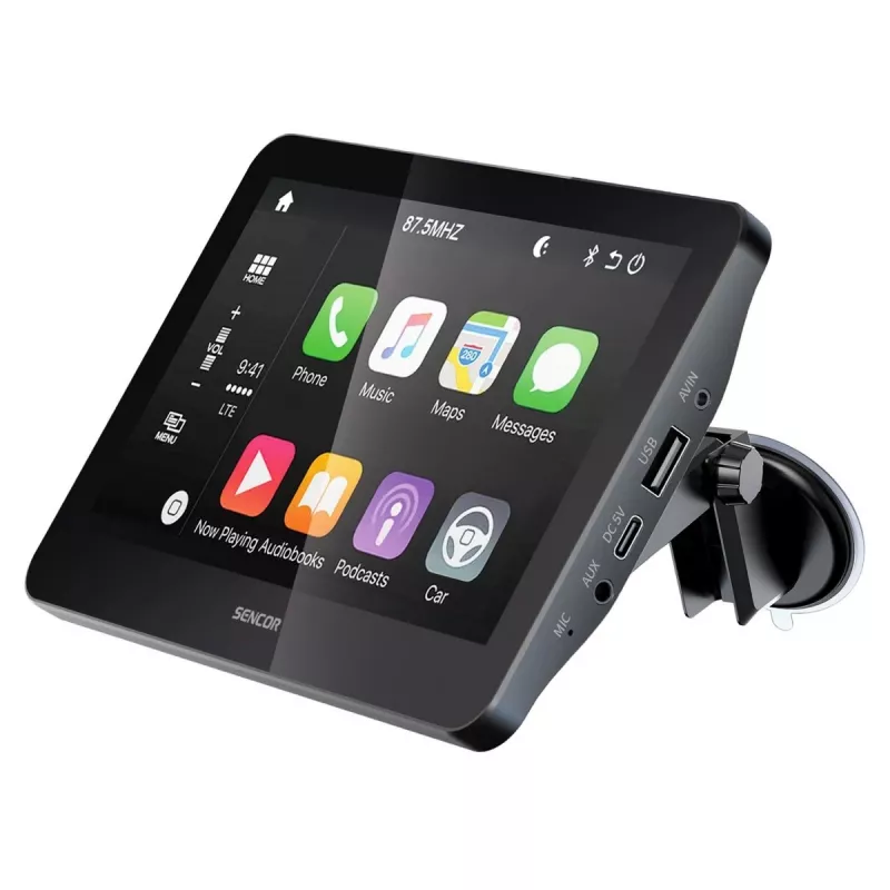SENCOR SCT M760BWT 7 colių belaidis CarPlay Android Auto 2-DIN multimedijos imtuvas su galinės kameros įvestimi