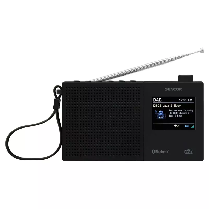 SENCOR SRD 7790B DAB+ radijas su FM, Bluetooth, USB, 2,4 colio LCD, įkraunama baterija