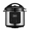 CONCEPT CK8001 daugiafunkcis puodas, 5 l, 900 W, 10 programų, LED, neprideganti keraminė talpa, atidėtas paleidimas, palaikymas šiltai, juodas/sidabrinis