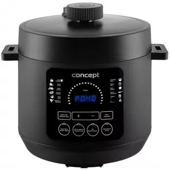CONCEPT CK6001 Multivirimo puodas 5L 900W 10 programų, nelipni danga, juodas/nerūdijantis plienas