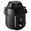 CONCEPT CK8000 daugiafunkcis puodas su oro gruzdintuvės funkcija, 6 L talpa, 3,5 L krepšelis, 1500 W, 10 programų, juodos/sidabrinės spalvos