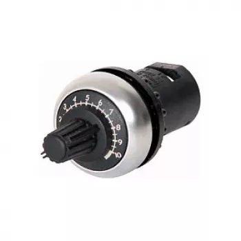Eaton M22-R10K Potenciometro priekinis elementas, 10 kOhm, tiesinė charakteristika, vieno apsisukimo, montuojamas priekyje, IP66/IP67/IP69K