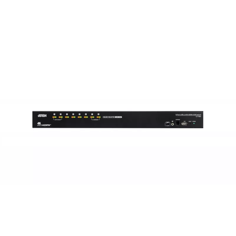 ATEN CS1798A-AT-G 8 prievadų USB 2.0 4K HDMI KVM jungiklis su USB 3.1 šakotuvu, garsu, skirtas montavimui į stelažą