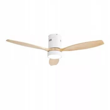 Extralink Nature Flow 52 132 cm protingas lubinis ventiliatorius su medinėmis mentėmis, nuolatinės srovės varikliu, LED šviesa, valdymu per programėlę