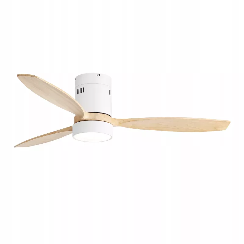 Extralink Nature Flow 52 132 cm protingas lubinis ventiliatorius su medinėmis mentėmis, nuolatinės srovės varikliu, LED šviesa, valdymu per programėlę