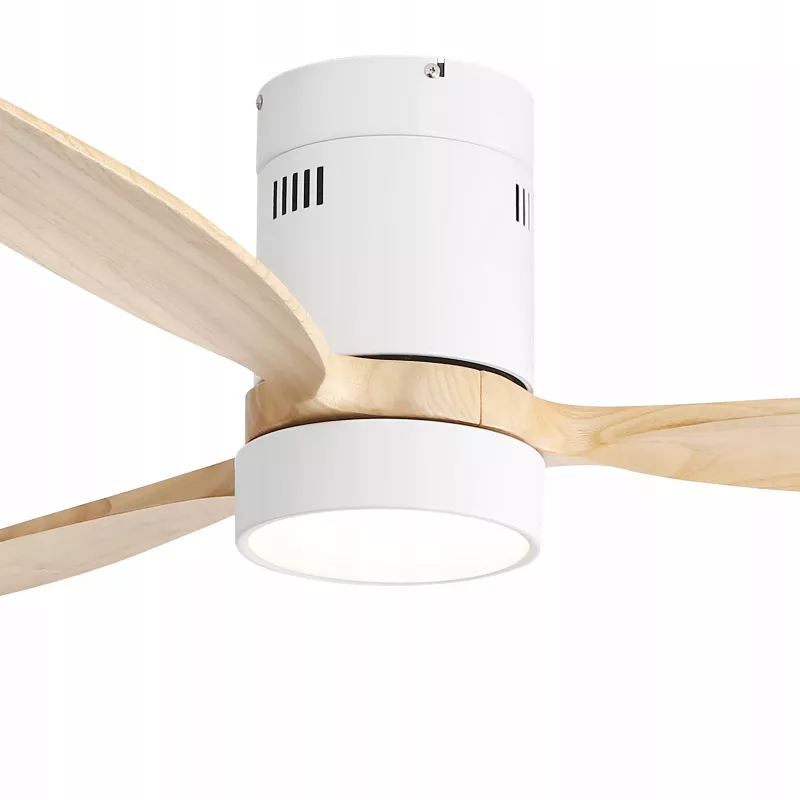 Extralink Nature Flow 52 132 cm protingas lubinis ventiliatorius su medinėmis mentėmis, nuolatinės srovės varikliu, LED šviesa, valdymu per programėlę