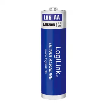 LogiLink Ultra Power šarminės AA baterijos, 8 vnt. rinkinys su susitraukiančia plėvele, 1,5V LR6, 10 metų galiojimo laikas