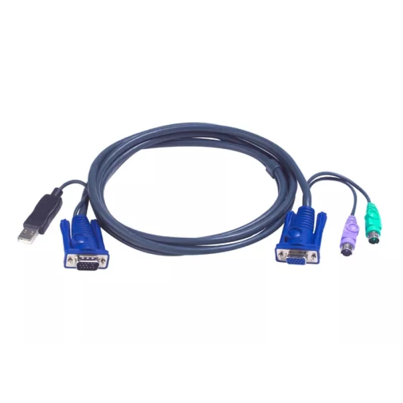 ATEN Intelligent KVM Cable 2L-5502UP – klaviatūros, vaizdo ir pelės (KVM) kombinuotas kabelis