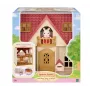 EPOCH Sylvanian Families Starter House – Raudono stogo serijos lėlių namelis su Freya šokoladine triušyte ir 10 baldų