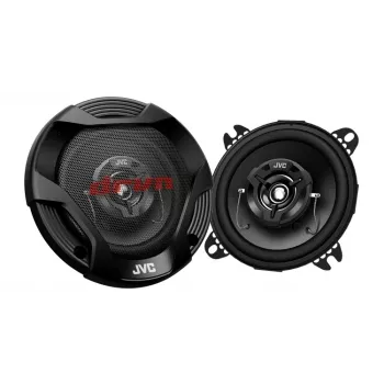 JVC CS-DR422 4 colių 2 krypčių koaksialiniai automobilio garsiakalbiai su anglies mikos kūgiais ir hibridinėmis apvadomis (pora)