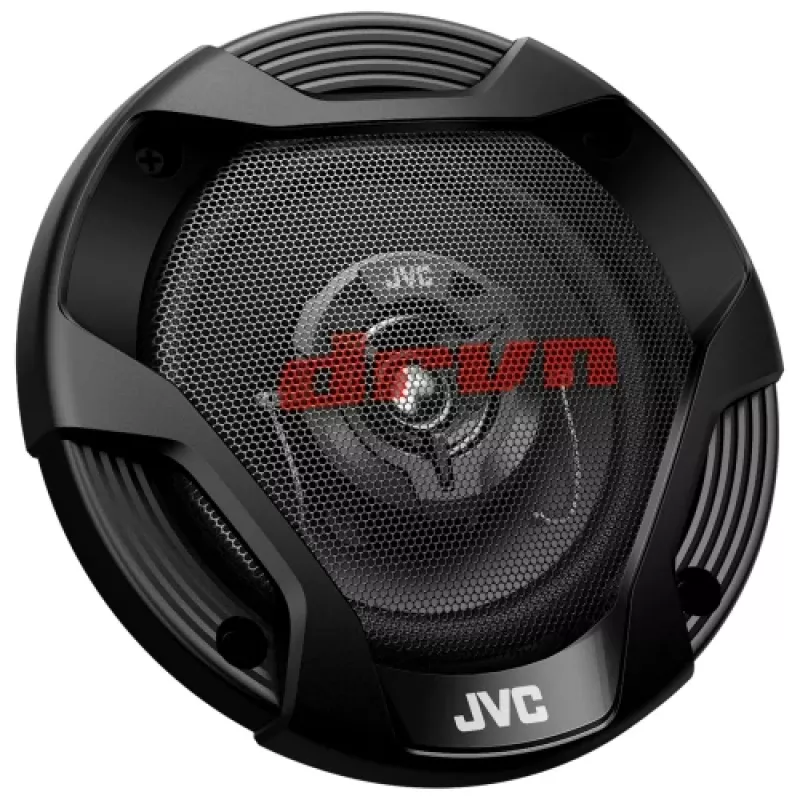JVC CS-DR422 4 colių 2 krypčių koaksialiniai automobilio garsiakalbiai su anglies mikos kūgiais ir hibridinėmis apvadomis (pora)