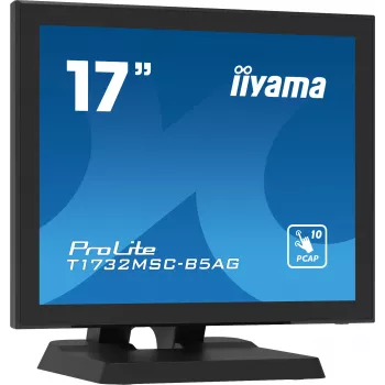 Iiyama ProLite T1732MSC-B5AG 17 colių jutiklinis LED monitorius - 5:4 SXGA, projekcinė talpinė, 10 taškų multi-touch, HDMI/DVI/VGA, USB, garsiakalbiai, juodas