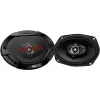 JVC CS-DR6932 6x9 colių 3 krypčių koaksialiniai automobilio garsiakalbiai, 500W maks., 70W RMS, anglies mikos žemųjų dažnių garsiakalbis, PEI aukštųjų dažnių garsiakalbiai, 4 omai