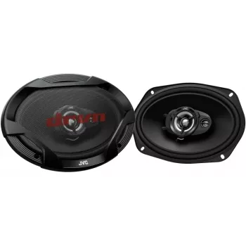 JVC CS-DR6932 6x9 colių 3 krypčių koaksialiniai automobilio garsiakalbiai, 500W maks., 70W RMS, anglies mikos žemųjų dažnių garsiakalbis, PEI aukštųjų dažnių garsiakalbiai, 4 omai