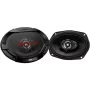 JVC CS-DR6932 6x9 colių 3 krypčių koaksialiniai automobilio garsiakalbiai, 500W maks., 70W RMS, anglies mikos žemųjų dažnių garsiakalbis, PEI aukštųjų dažnių garsiakalbiai, 4 omai